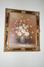 Tableau peinture huile sur toile, signé, encadré 75x65cm, d un chateau