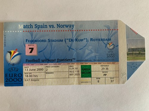 Ticket match euro 2000 - euro,