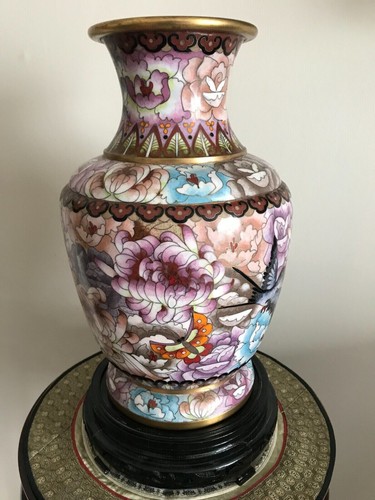 Cloisonne vase bronze emaux - cloisonne,