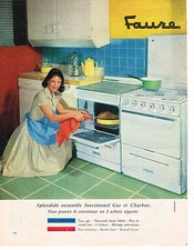 PUBLICITE ADVERTISING 014   1959   FAURE   cuisinière gaz & charbon