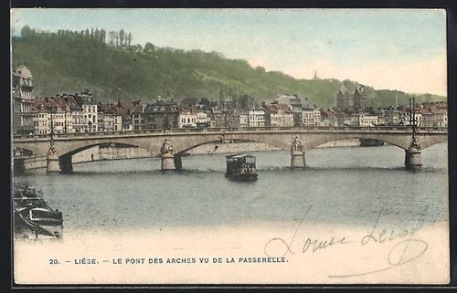 Cpa liége pont - liége,, arches