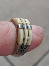 BAGUE ARGENT 925 STYLE ETHNIQUE   POINCONNEE TAILLE 56 BON ETAT