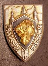 ?★insigne école Prytanée Militaire, La Fleche, écu,  Drago Paris Guilloché ?★