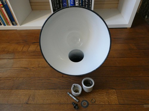 Lampadaire abat jour acier