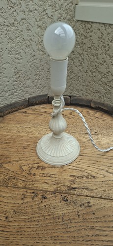 Lampe bougeoir patine crème