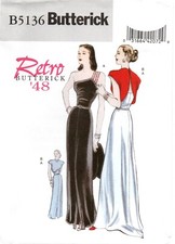 ??✂51326 PATRON BUTTERICK REEDITION DE 1948 ROBE DRAPEE ET BOLERO 34 AU 48