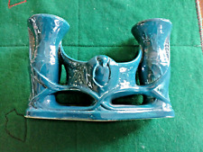 ANCIEN CHANDELIER BOUGEOIR 2 BRAS EN FAIENCE SARREGUEMINE DIGOUIN non signé