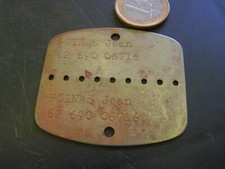 plaque identite  militaire