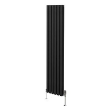 Radiateur Colonne Ovale & Robinet Thermostatique Noir 1800 x 360mm