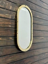 Miroir de fenêtre nautique à hublot de bateau ovale en laiton accent décorati...