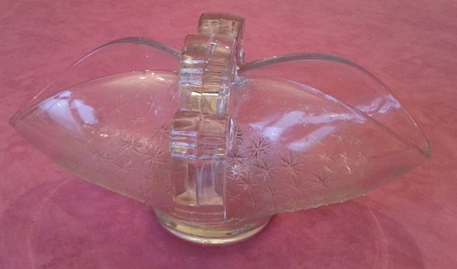 Superbe panier verre moulé