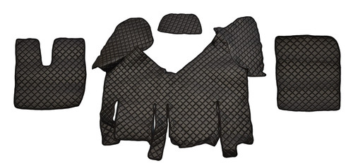 Noir avec rouge eco cuir - rouge, tapis