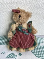 Ancienne Petite Peluche Miniature Ours Tablier Robe Louise Mansen 
