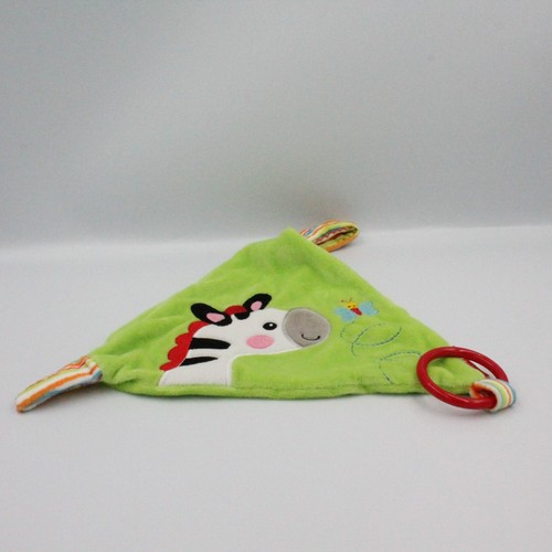 Doudou plat vert zèbre - , fisher