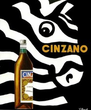 AFFICHE POSTER CINZANO ZEBRE