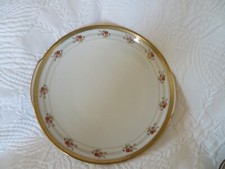 superbe plat à tarte en porcelaine Winterling décor liseré or et fleur ( 26.4 cm