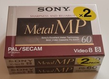Lot de 2 cassettes pour caméscope Sony MetalMP 8mm 60min