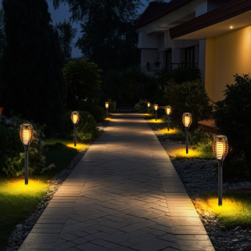 8er set led jardin torche - 8er,