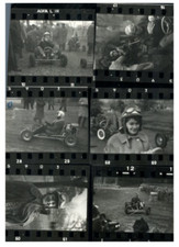 France, Colette Duval et Gil Delamare au karting  Vintage .Planche contact. Les 