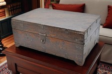 Antique en Bois Merchants Espèces Poitrine Boîte Original Vieil Fin Main Crafted