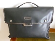 PORTE DOCUMENT SERVIETTE LONGCHAMP NOIR GANCE CUIR BRUN BON ETAT