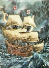 Carte postale MER VOILIER VAISSEAU Bateau galion MAYFLOWER USA ENGLAND américa