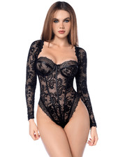 Body sexy à manches longues