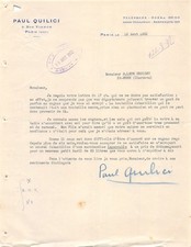 Facture   1932  PAUL QUILICI A PARIS - M.CROIZET A SAINT MEME