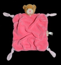 Doudou plat Ours plume rose