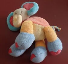 S3 / doudou peluche éléphant orange bleu oasis palmier NATTOU
