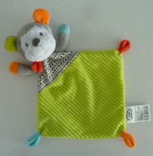 77. DOUDOU PLAT MOTS D'ENFANTS OURS CHIEN SINGE vert gris rouge bleu NEUF*