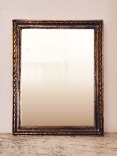 Miroir doré feuille - miroir,