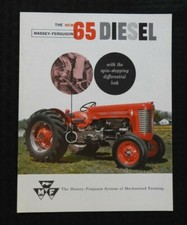 1960 "Le Nouveau Massey-Ferguson Mf 65 Tracteur Diesel" Brochure Très Belle
