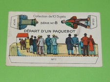 CHROMO DECOUPAGE 1932 CHOCOLAT REVILLON DEPART PAQUEBOT SERIE 8 #1 17 20