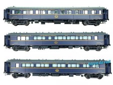LS Models 3x voitures WL S3 CIWL bleues 1968 ép. IVa AVEC ECLAIRAGE - HO 1/87 - 