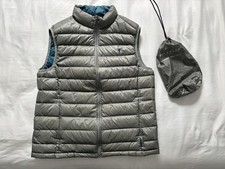 Gilet sans manches doudoune plumes Polo Club veste M neuf gris bleu extra light