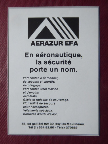 1985 pub aerazur efa parachute - aerazur,