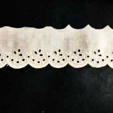 Dentelle San Gallo en Coton Volants Unique 7cm Broderie Anglaise 1050 Tresse