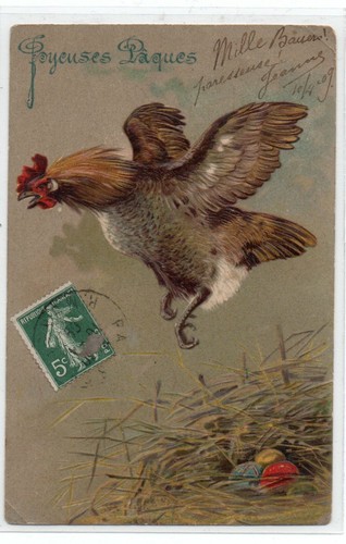 Cpa gaufrée joyeuses paques - cpa,