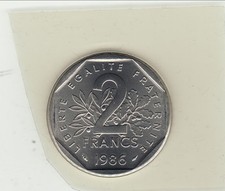 RARE FDC COTE 180 EURO 2 FRANCS SEMEUSE 1986
