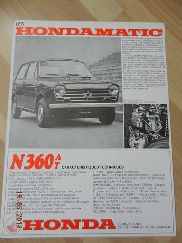 Catalogue honda 360 et - catalogue, at