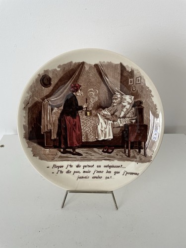 Assiette parlante ancienne - , en