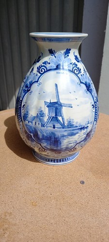 Vase delft bleu signé - delft, et