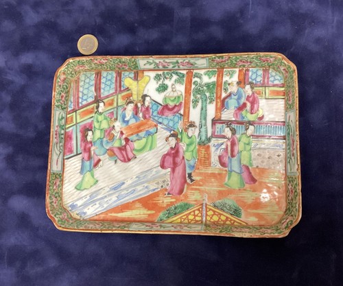 Plat peint main chine - peint,