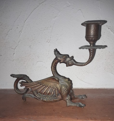 Bougeoir bronze chimere - bougeoir,