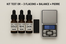 Kit test or 14K 18K 24K + balance + pierre – test bijoux maison précis