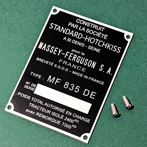 Plaque constructeur massey - plaque,
