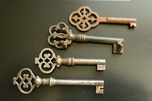 Lot clé ancienne serrure - 4,