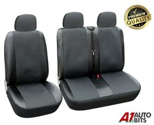 2+1 Simili Cuir Noir & Premium Tissu Housses de Siège pour Peugeot Expert Boxer