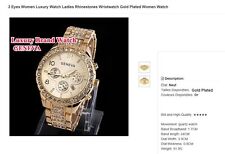 BIJOUX : B302 MONTRE FEMME - 3 Eyes Luxury Watch Ladies Gold Plated Women Watch